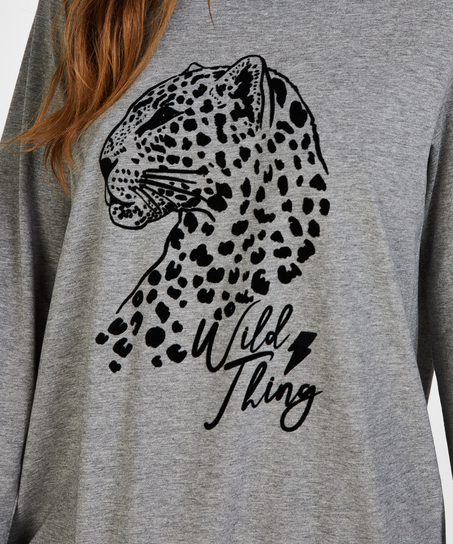 Round Neck Nightshirt, Grey