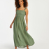 Smocked maxi dress, Green