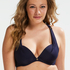 Sunset Dreams padded underwired bikini top Cup E +, Blue