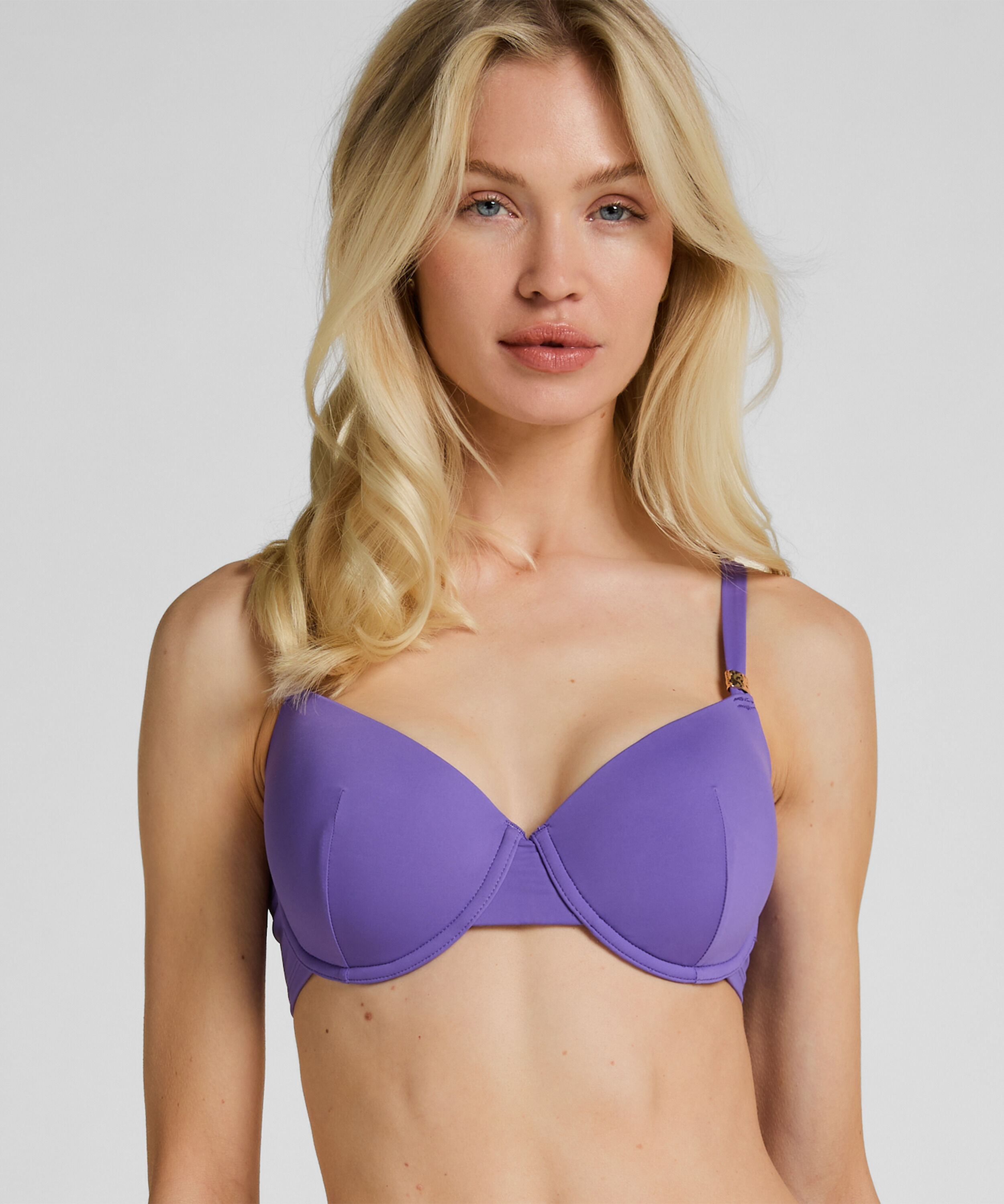 Luxe Padded Underwired Bikini Top, Purple