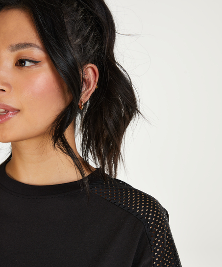 HKMX Crop Top Mesh, Black