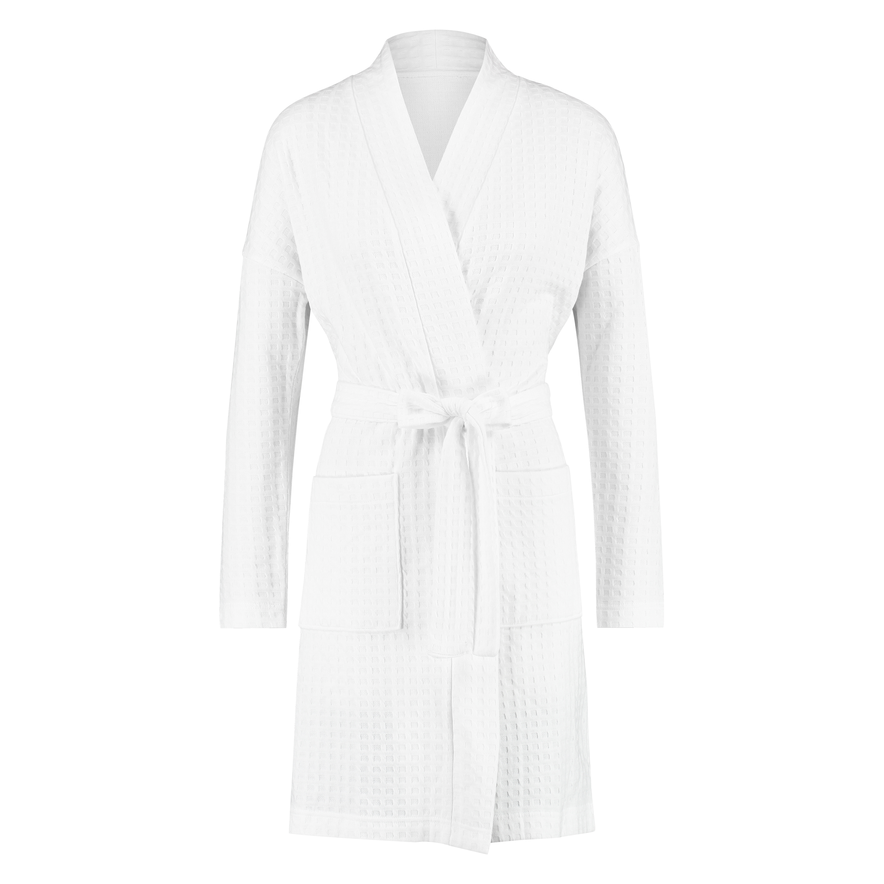 Waffle Bathrobe, White, main