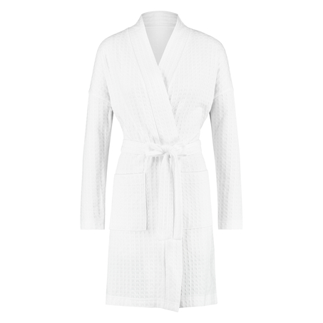 Waffle Bathrobe, White