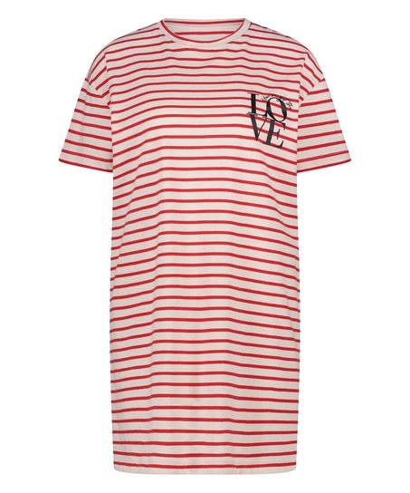 Round Neck Nightshirt, Red