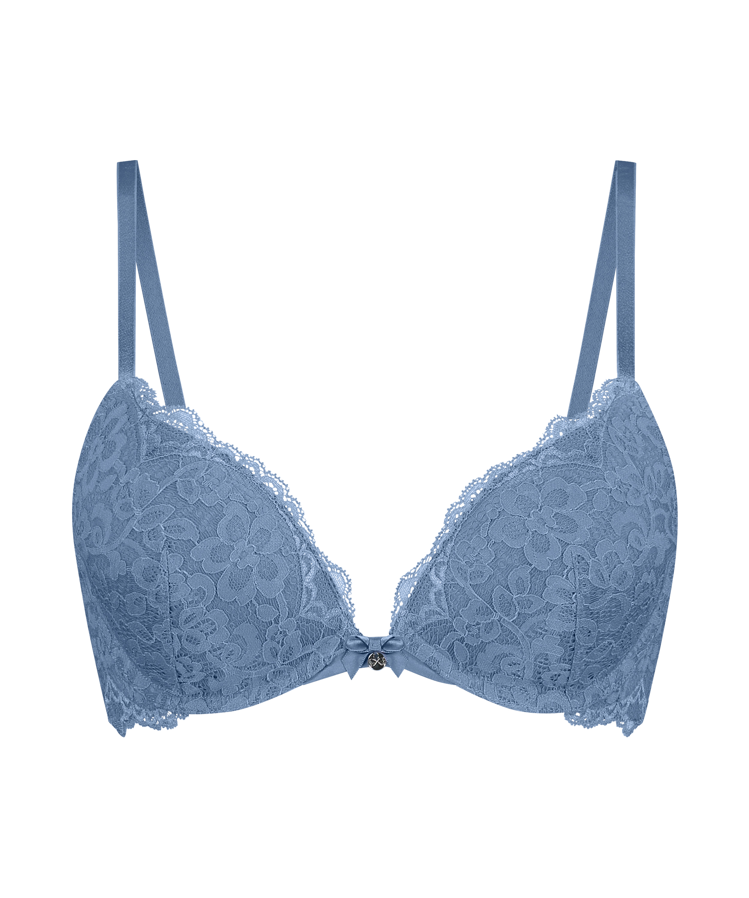 Marine Padded Underwired Push-Up Bra, Blue, main
