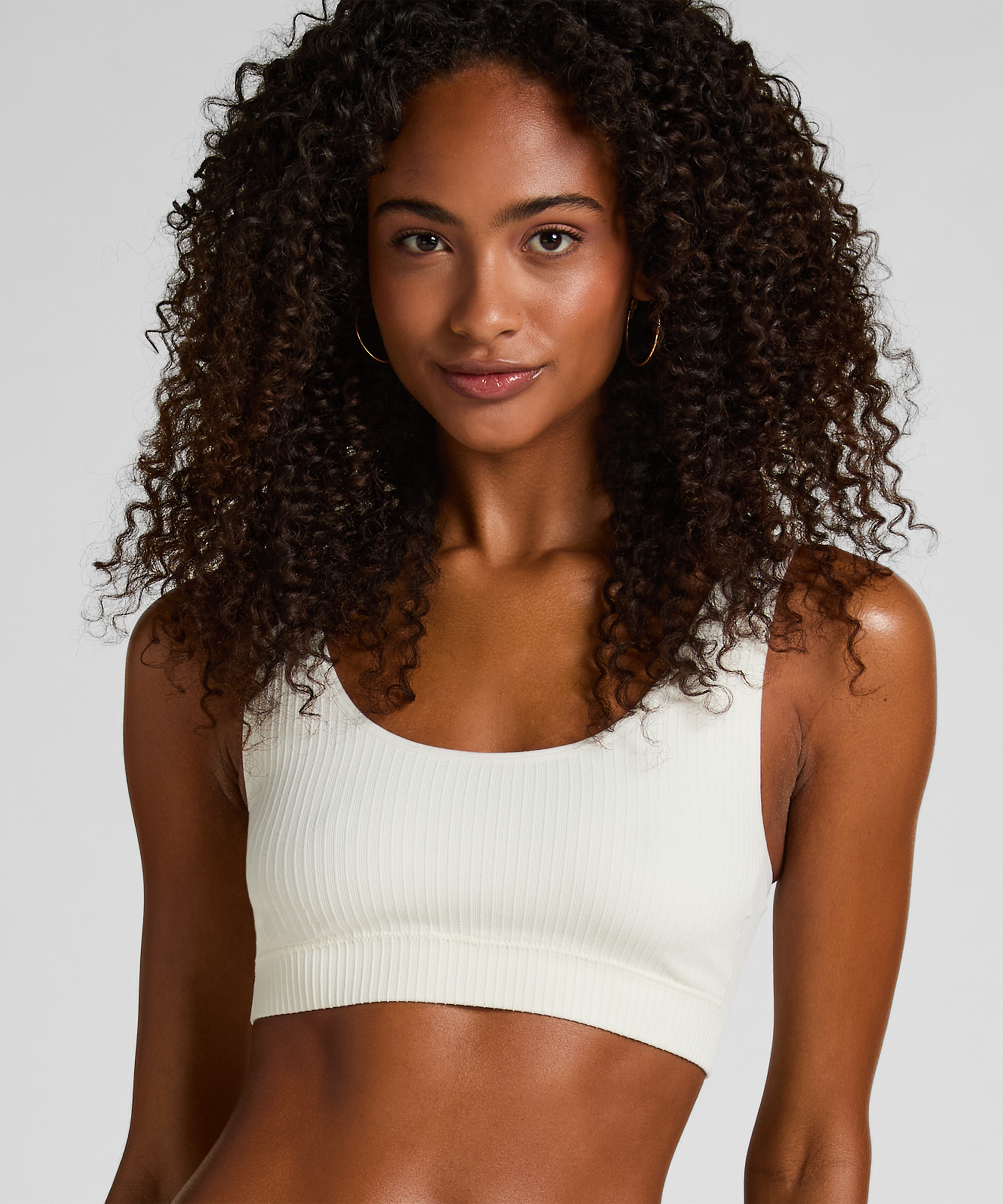 Dianne Scoop Bralette, White, main