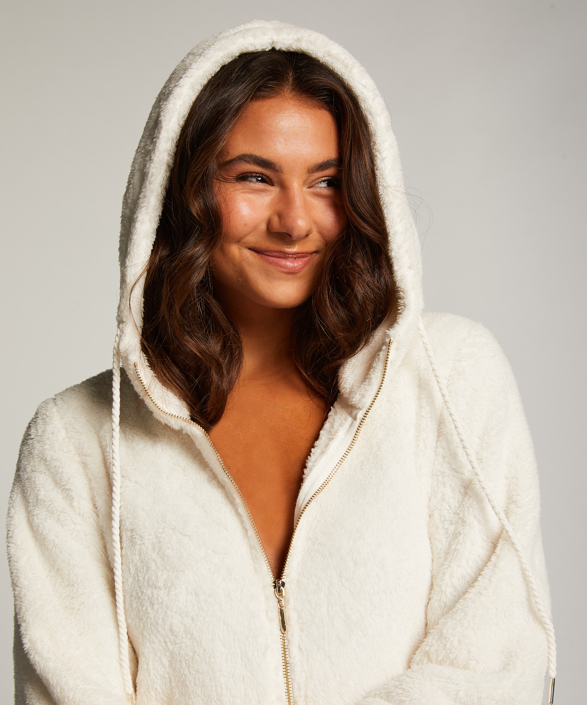 Fleece Onesie, White, main