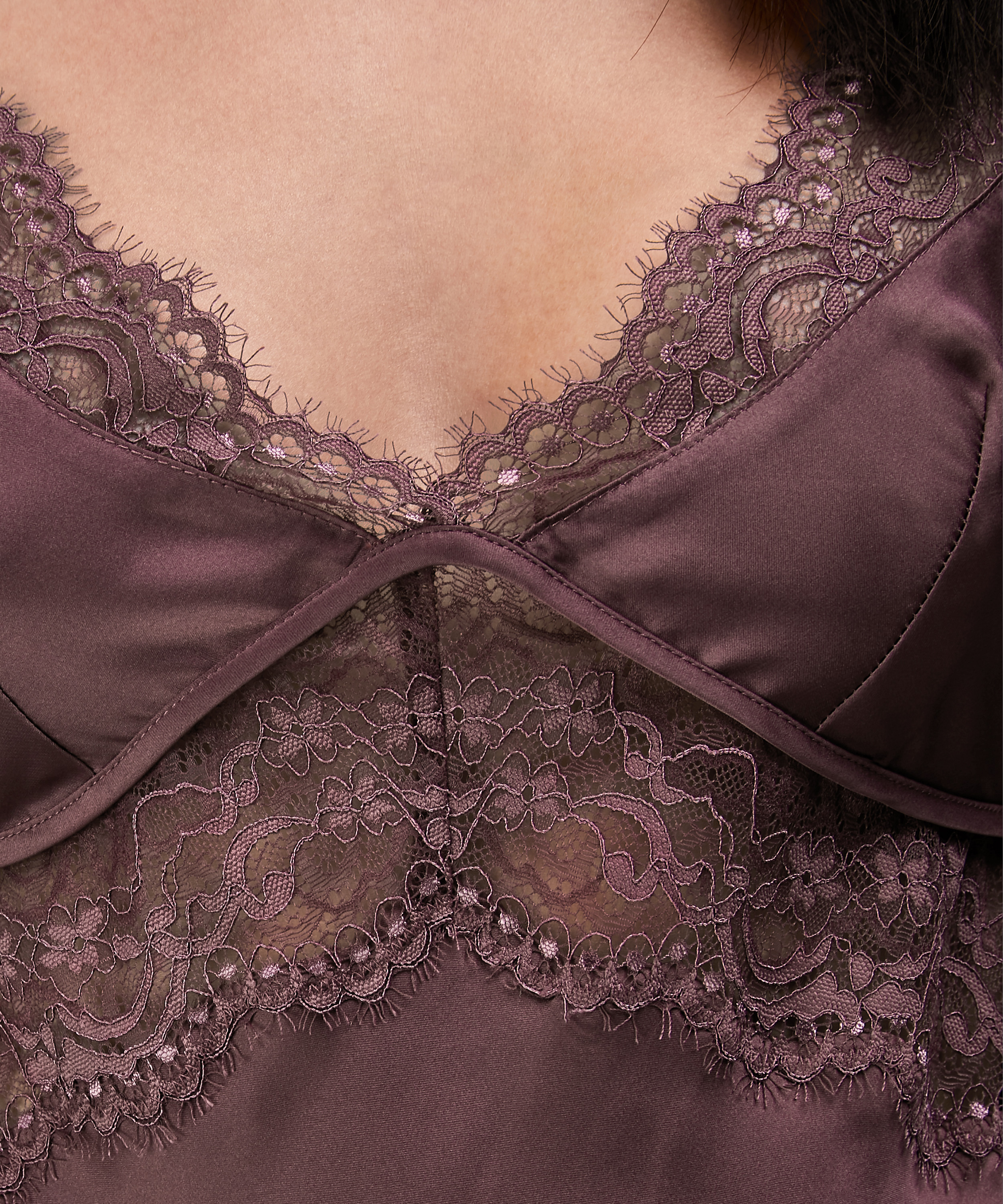 Satin Honey Slip Dress, Pink, main