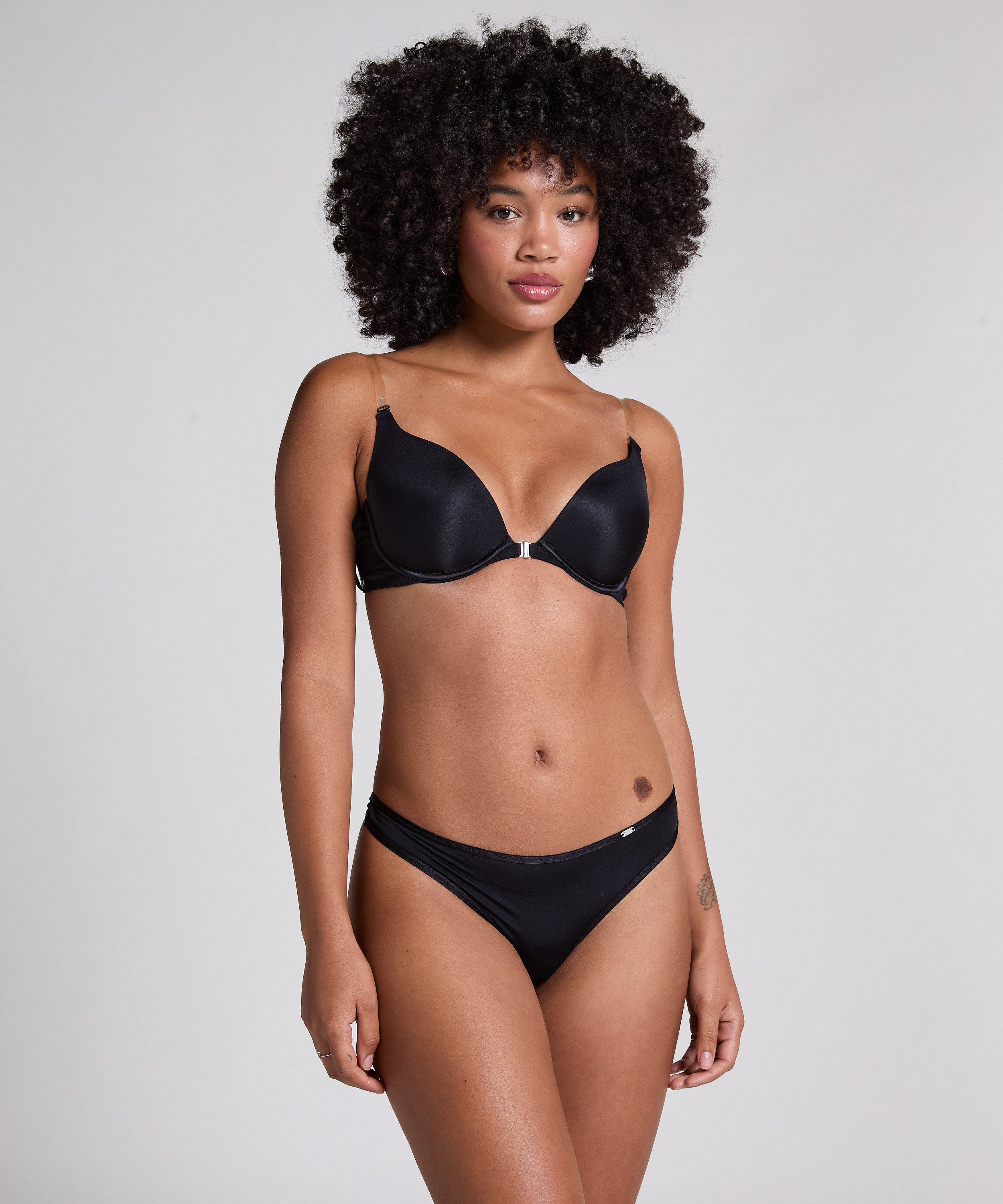 Black Transparant Padded Underwired Push-Up Bra