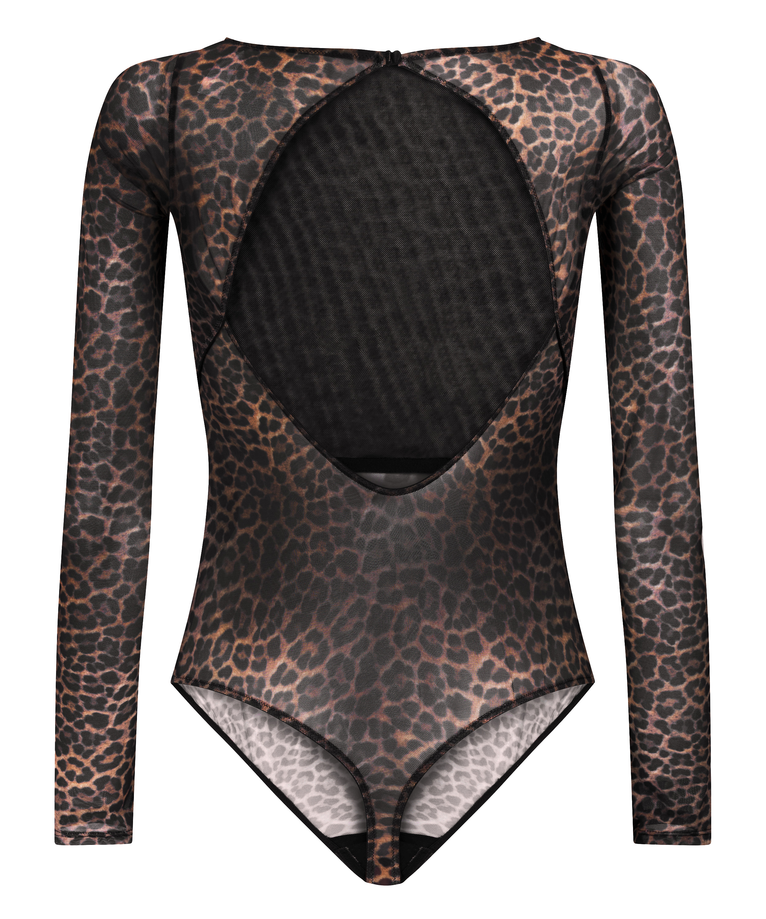 Tara Leopard Long Sleeved Body, Black, main