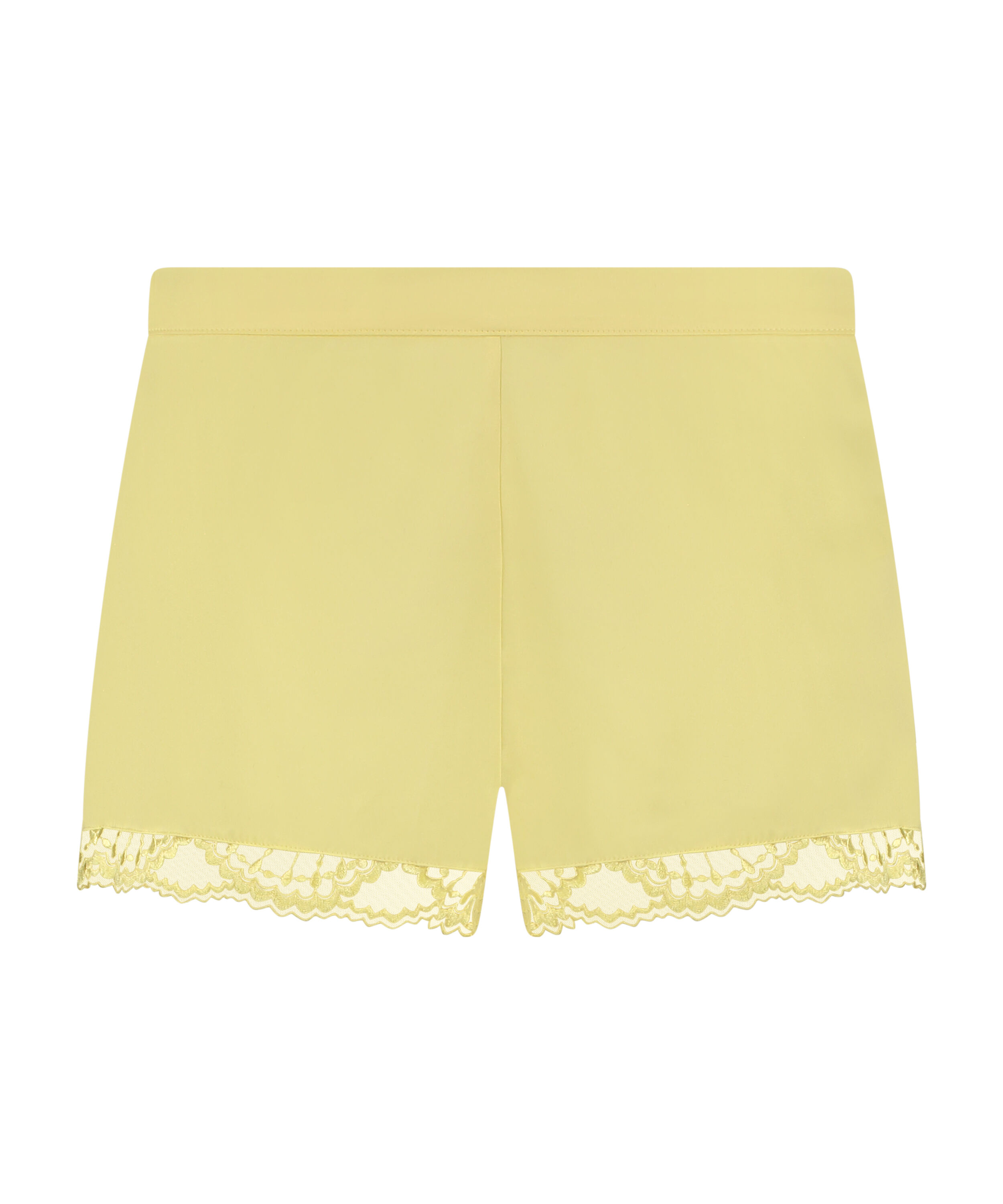 Satin pyjama shorts, Yellow