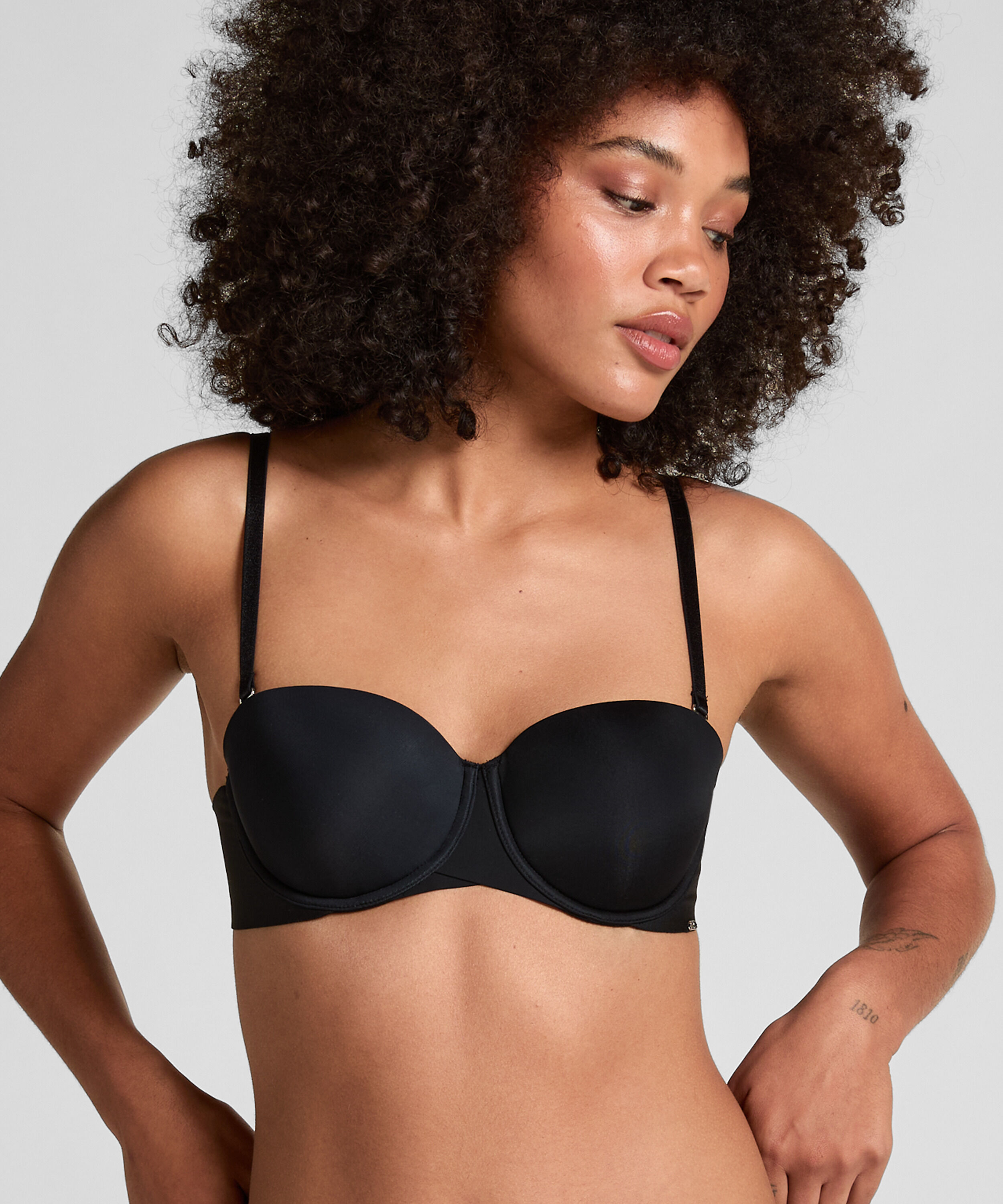 Jane Padded Underwired Strapless Bra, Black