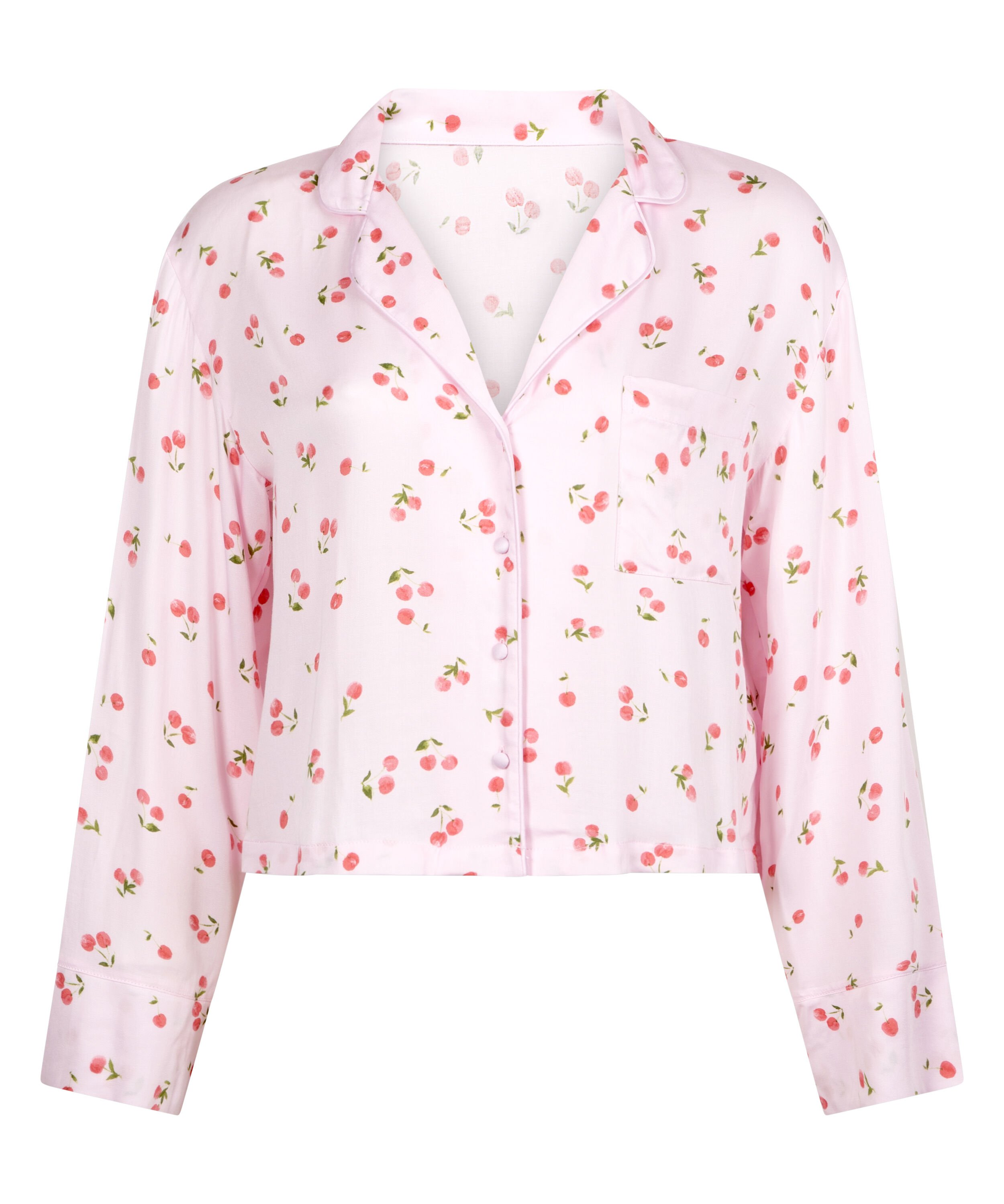 Satin Long-Sleeved Jacket, Pink