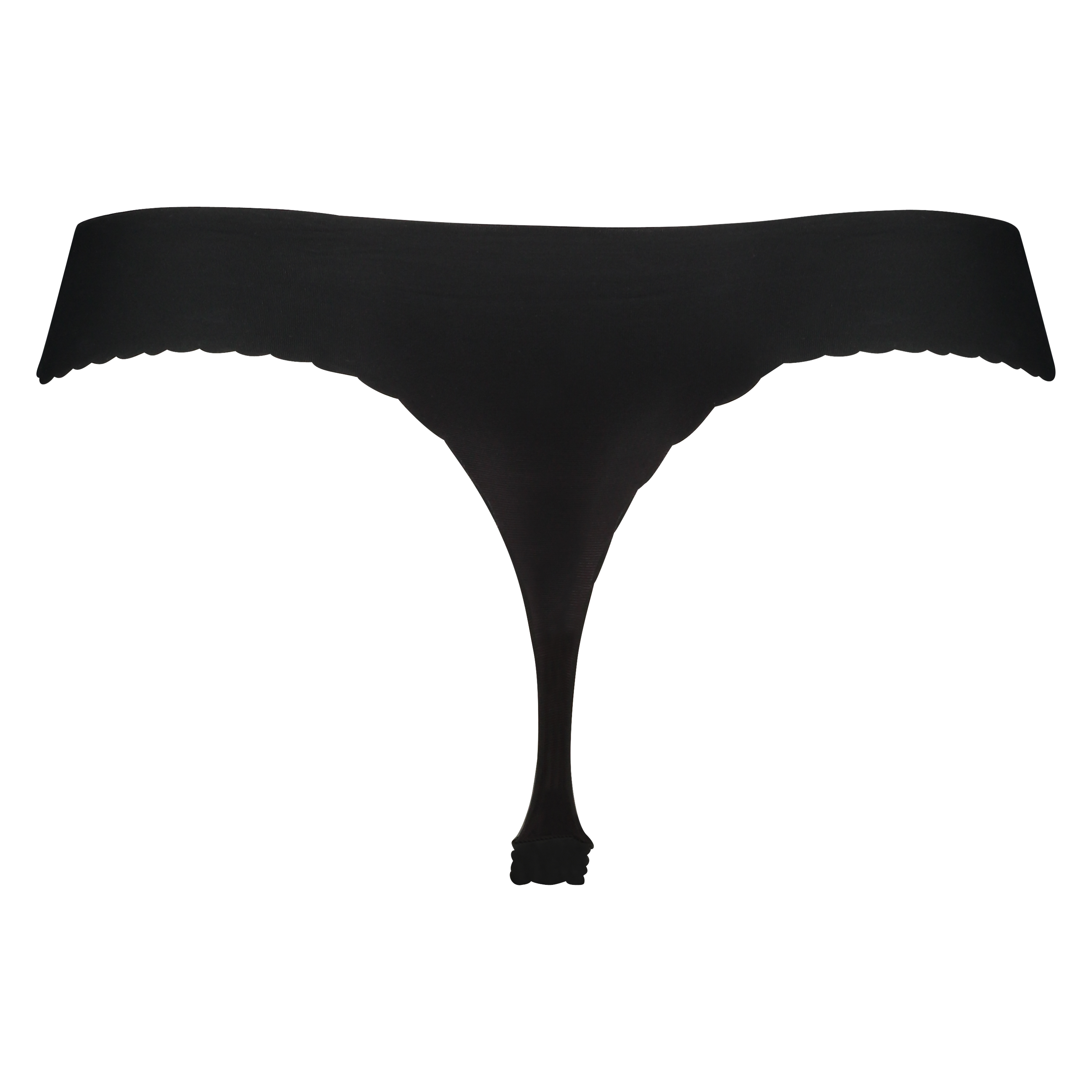 Thong invisible scalloped, Black, main