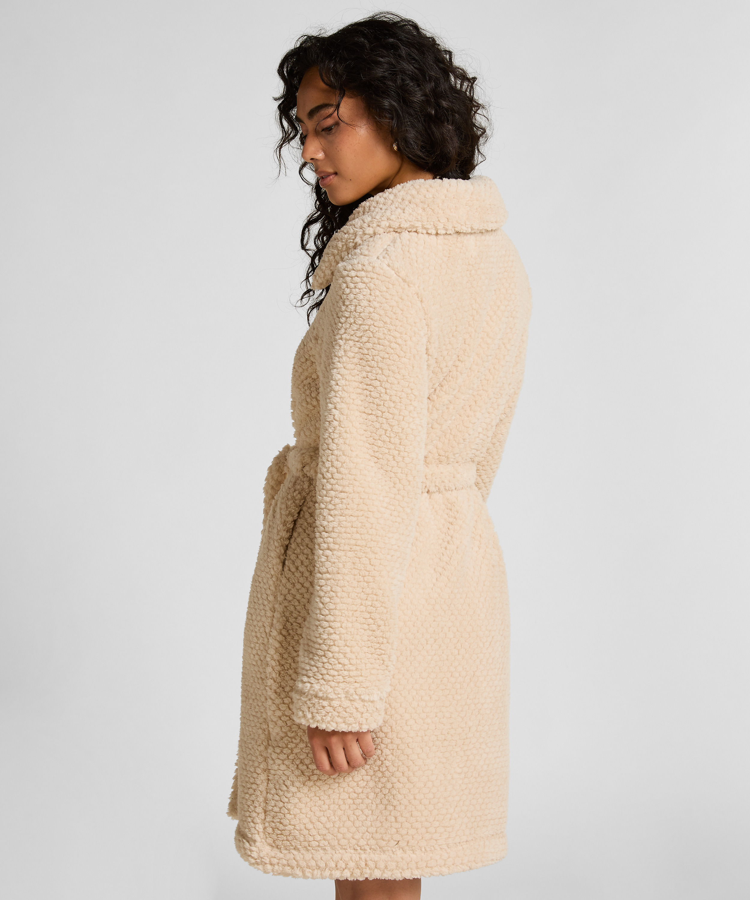 Robe Zip Up Fleece, White, main