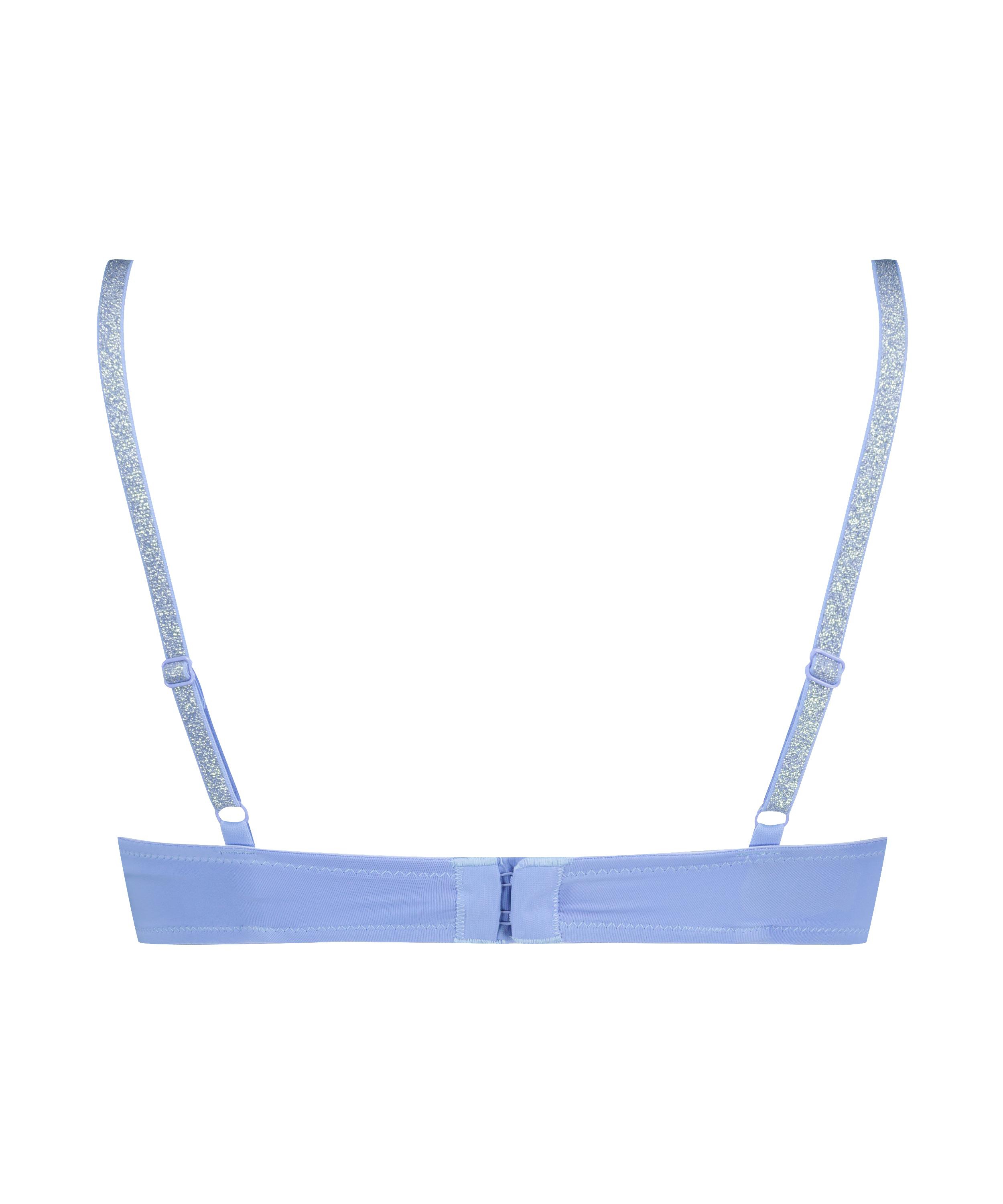 Plunge Padded Underwired Bra, Blue, main