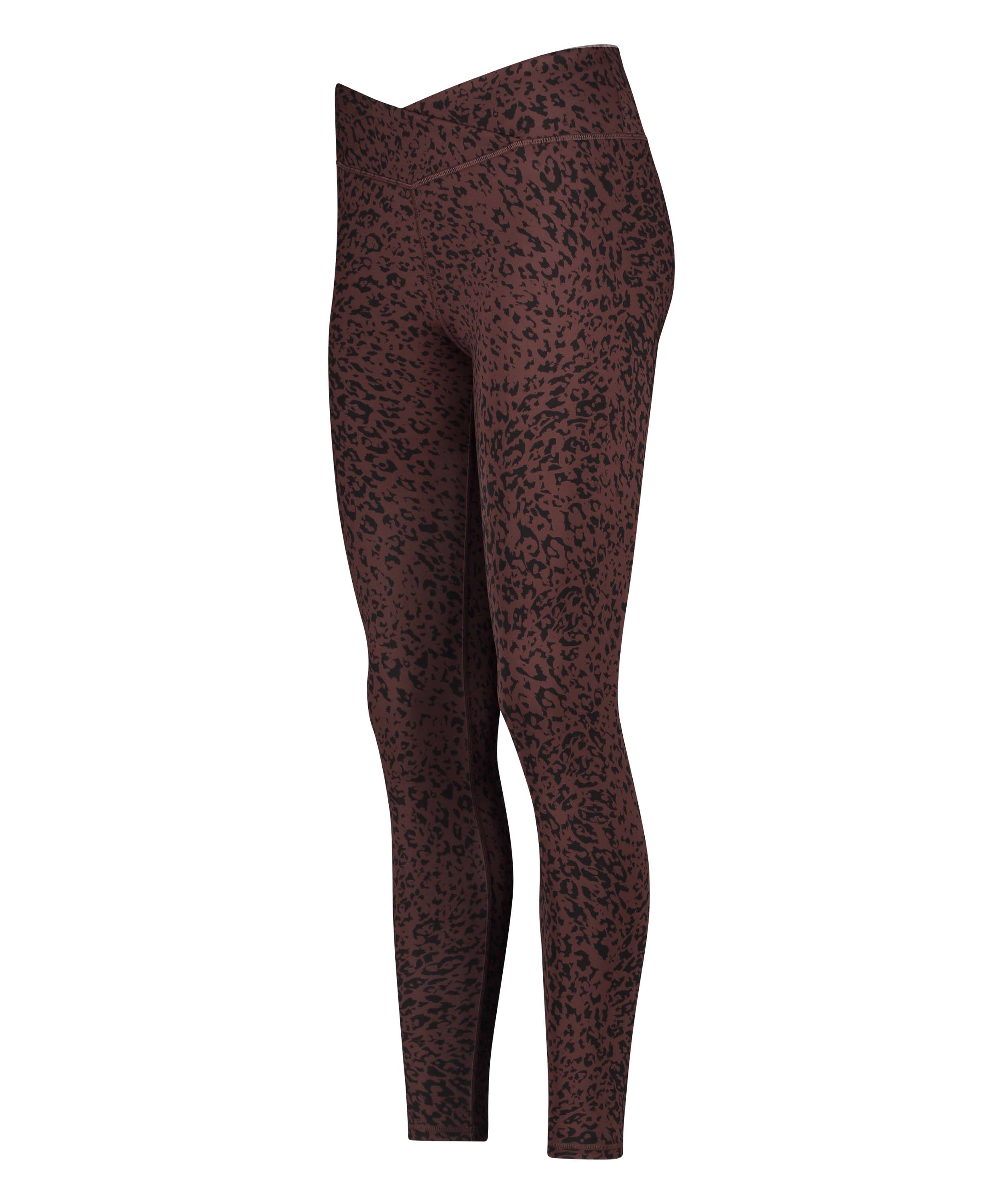 HKMX Crossed High Waisted Leggings, Brown, main