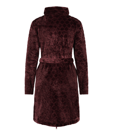 Zip Fleece Bathrobe, Purple