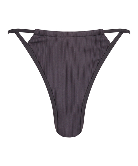 Lisbon High Leg Bikini Bottom, Grey
