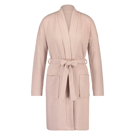 Waffle Bathrobe, Pink