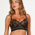 Lexi Padded Longline Underwired Bra, Black