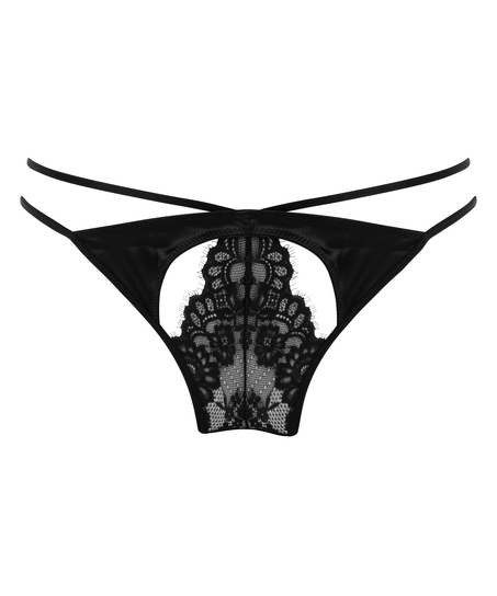 Nisha Open Crotch Brazilian, Black