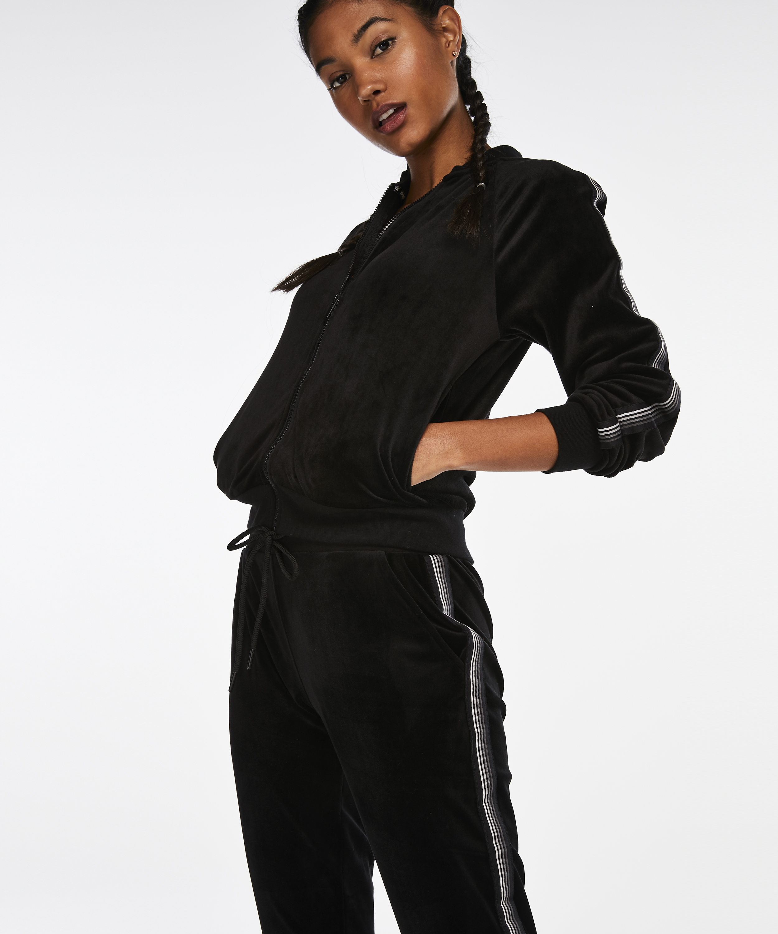 HKMX Velvet Sports Pants, Black, main