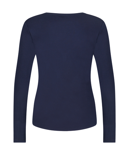 Long-Sleeved Pyjama Top, Blue