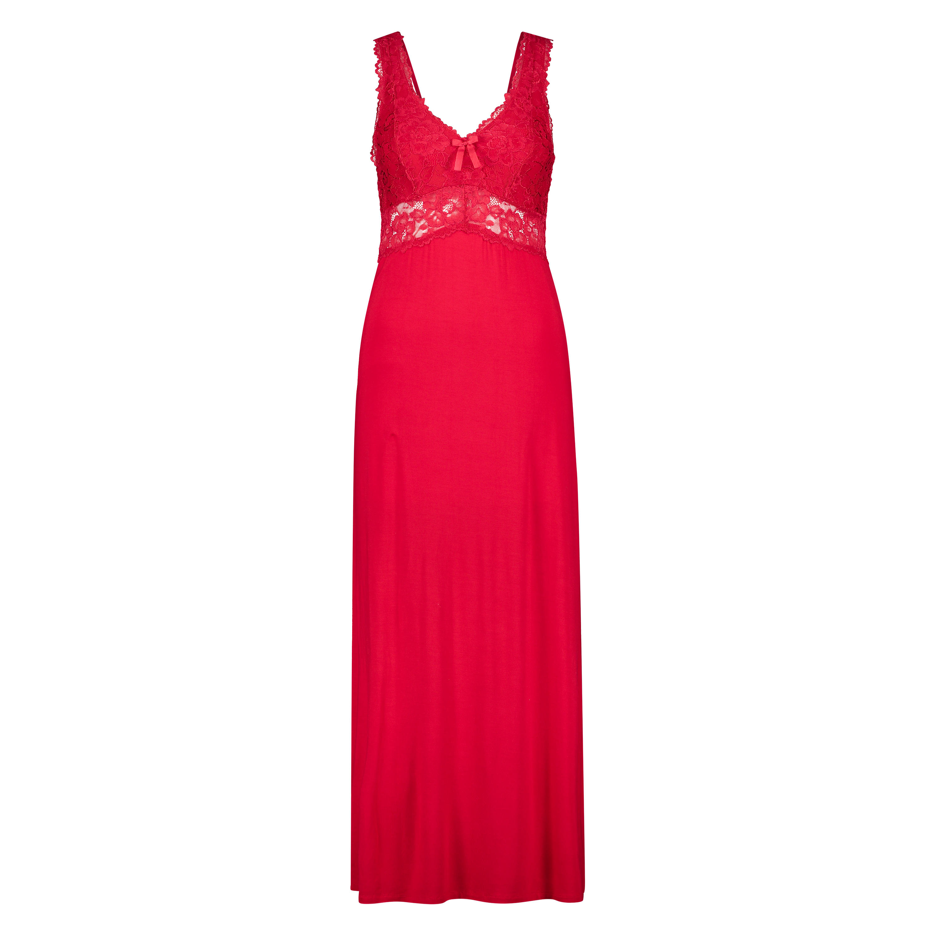Nora Lace Long Slip Dress, Red, main