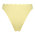 Scallop High-Leg Bikini Bottoms, Yellow
