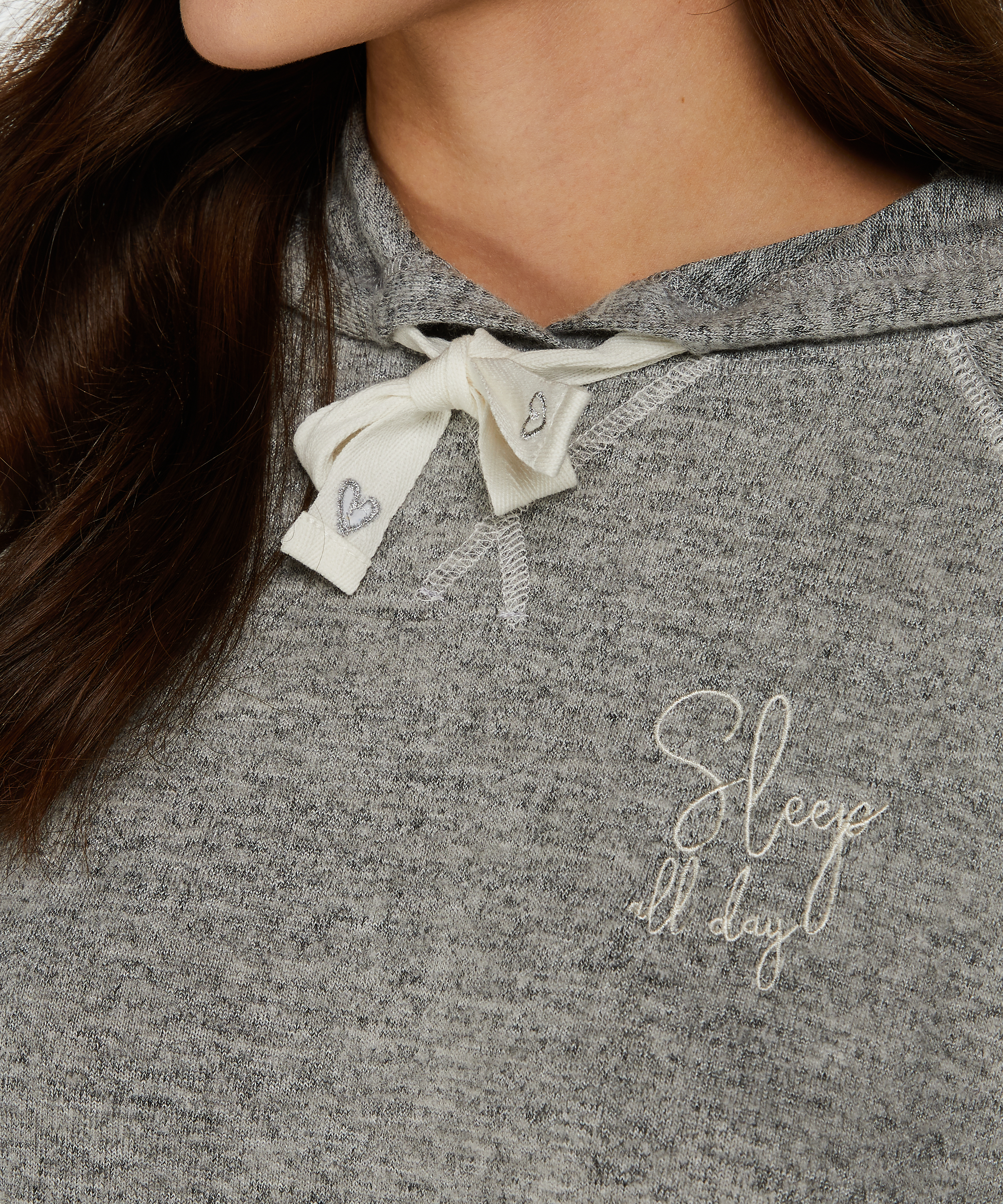 Short sleeved hoodie, Grey, main