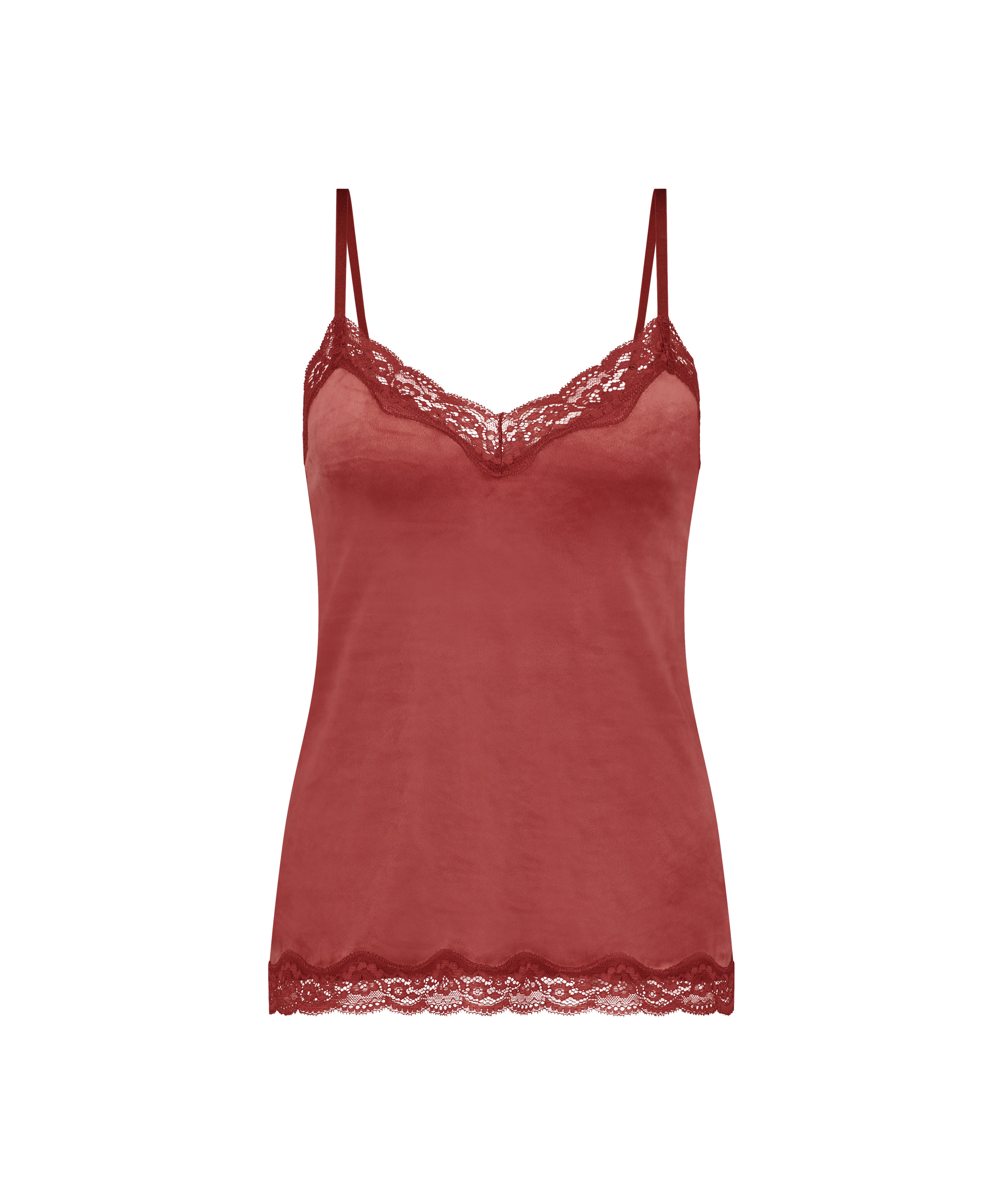 Velours Lace Cami Top, Pink, main
