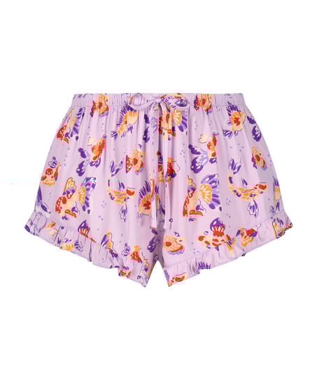 Satin pyjama shorts, Purple