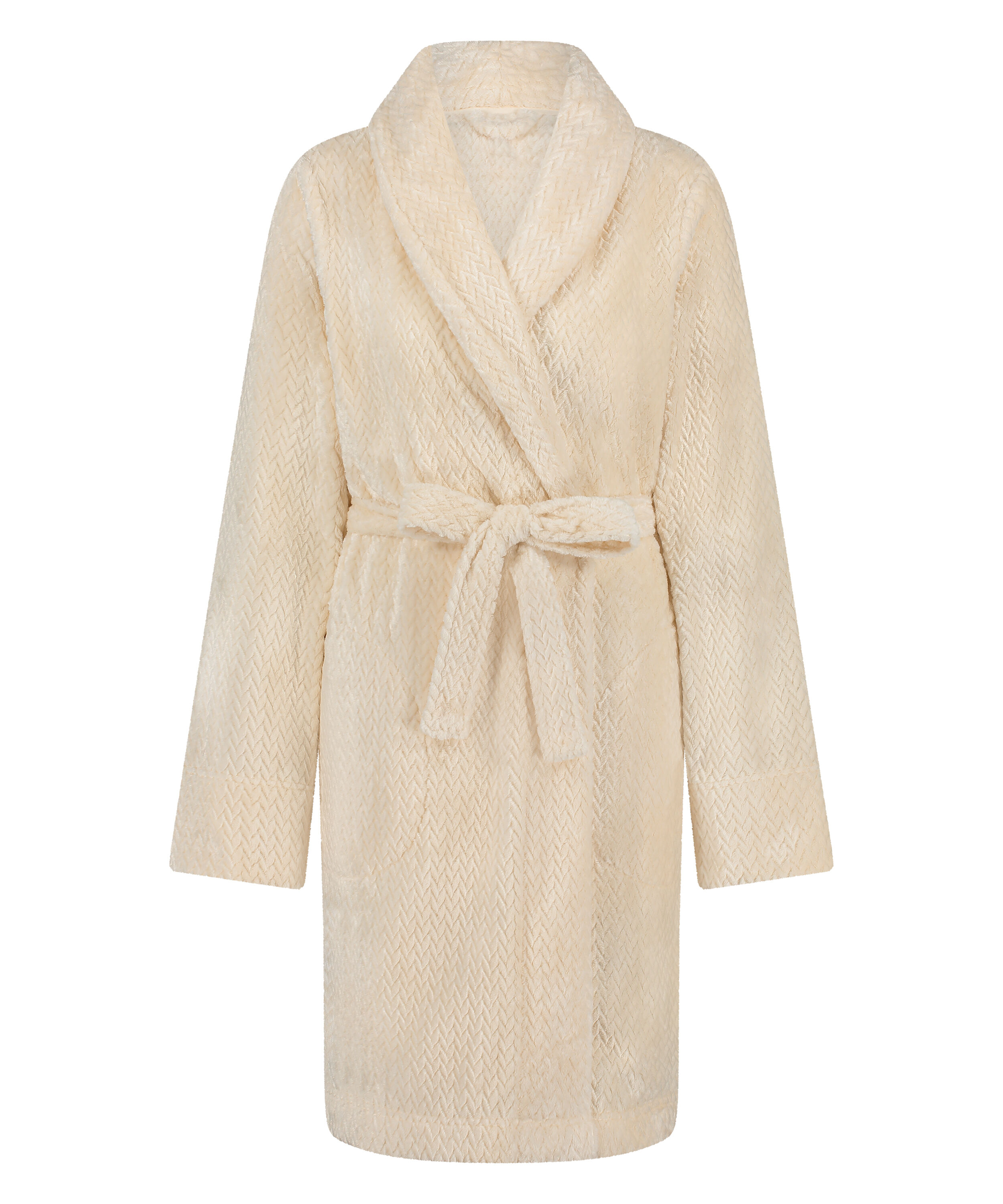 Fleece Bathrobe, White
