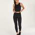 HKMX High waisted cropped sports leggings Naira, Black