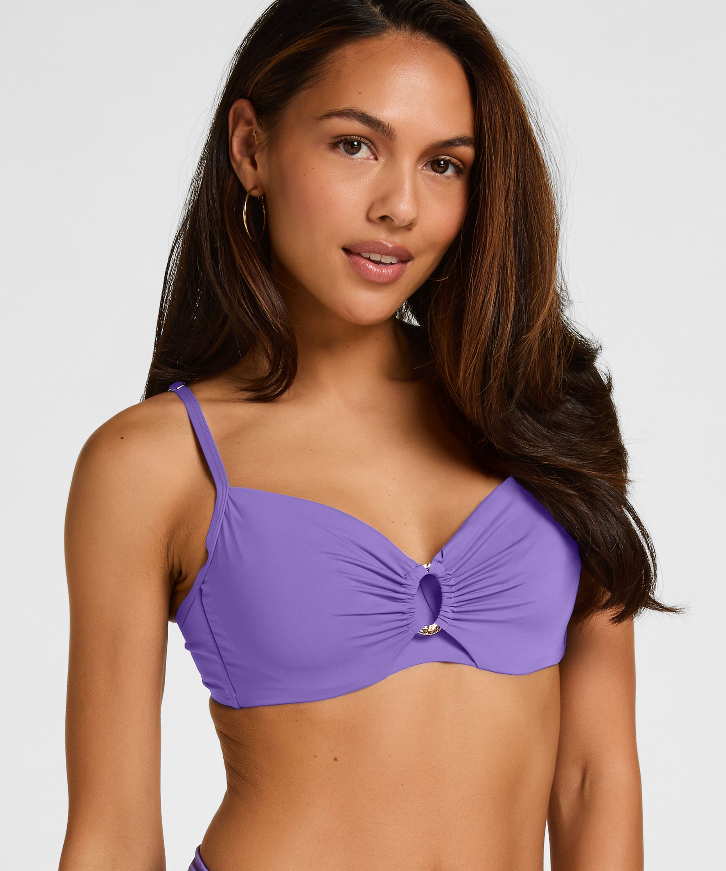 Luxe Non-Padded Underwired Bikini Top, Purple
