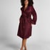 Satin Fleece Bathrobe, Purple