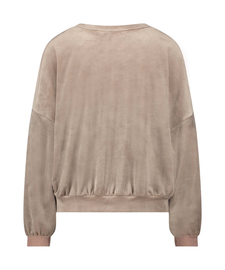 Lurex velours top, Brown