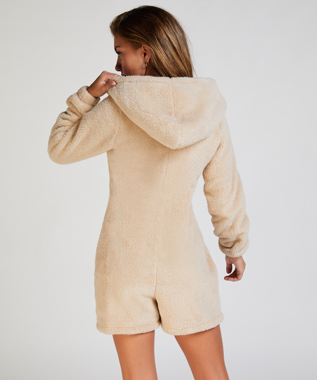Fleece Onesie, Beige