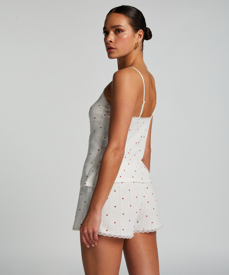 Pointelle Pyjama Shorts, White