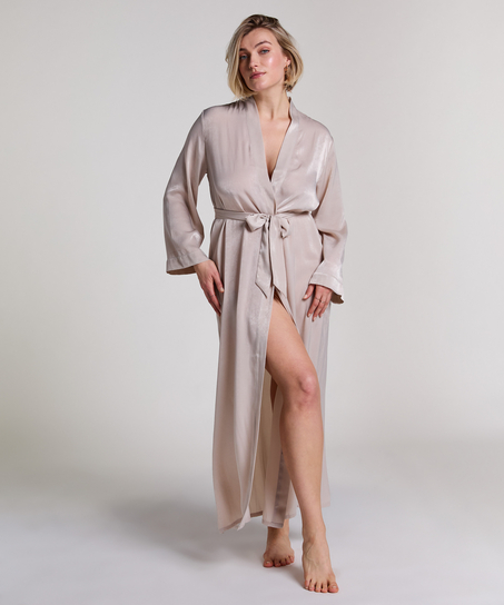 Satin Kimono, Beige