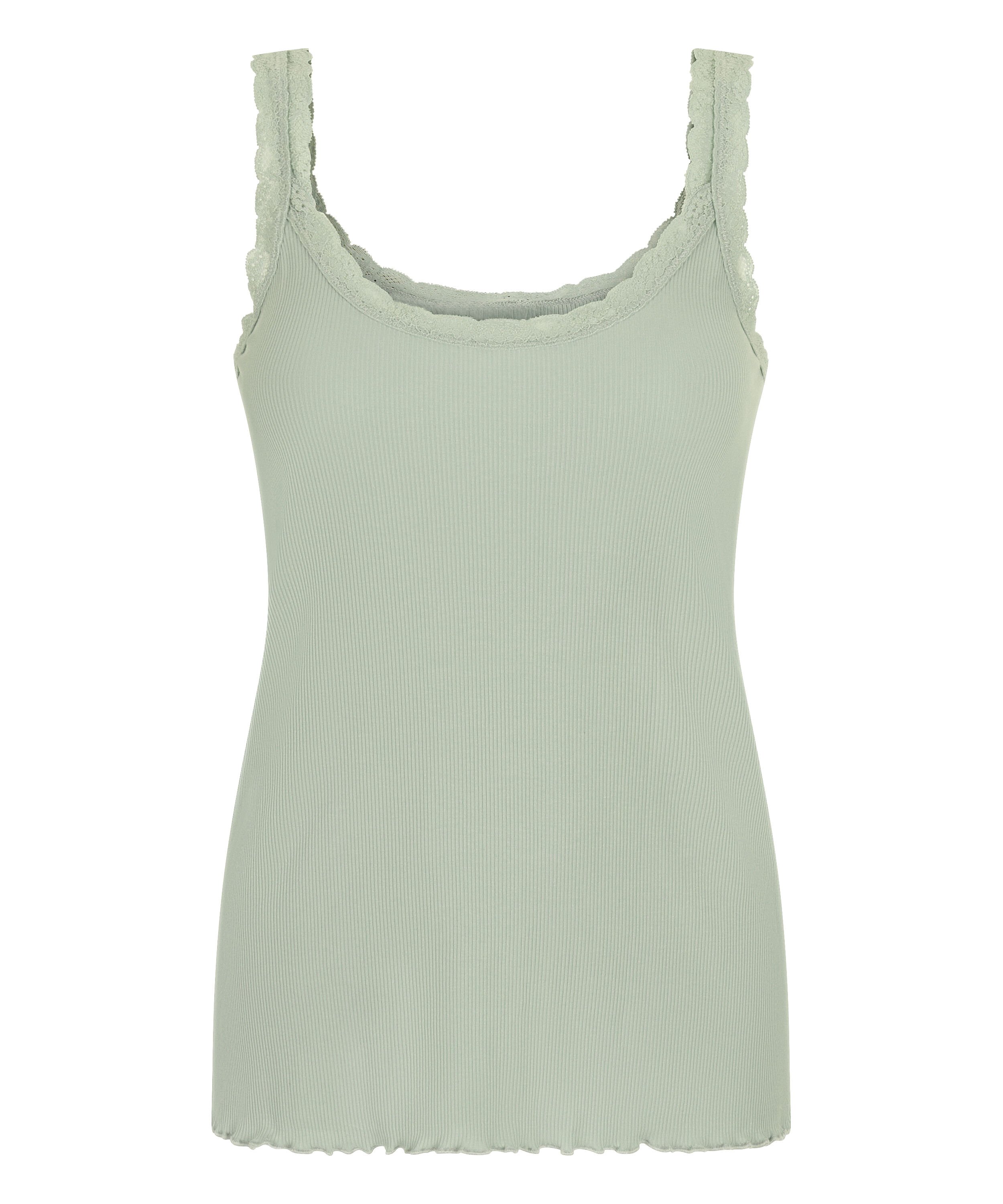 Singlet Rib Jersey Lace, Green