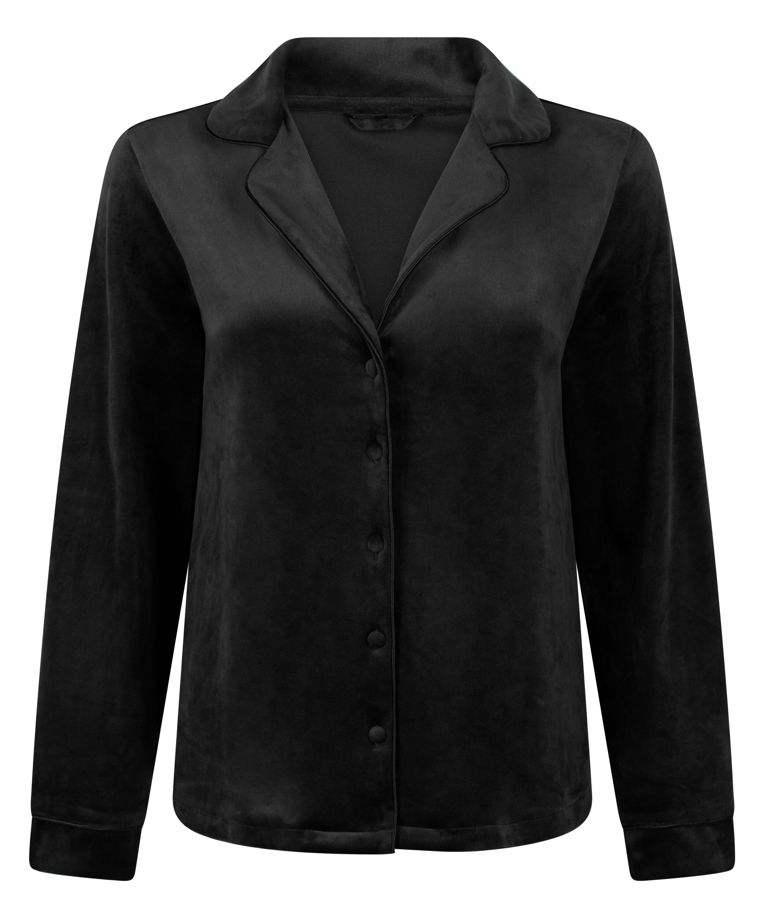 Velours Long-Sleeved Jacket, Black