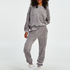 Tall Velours Jogging Bottoms, Grey
