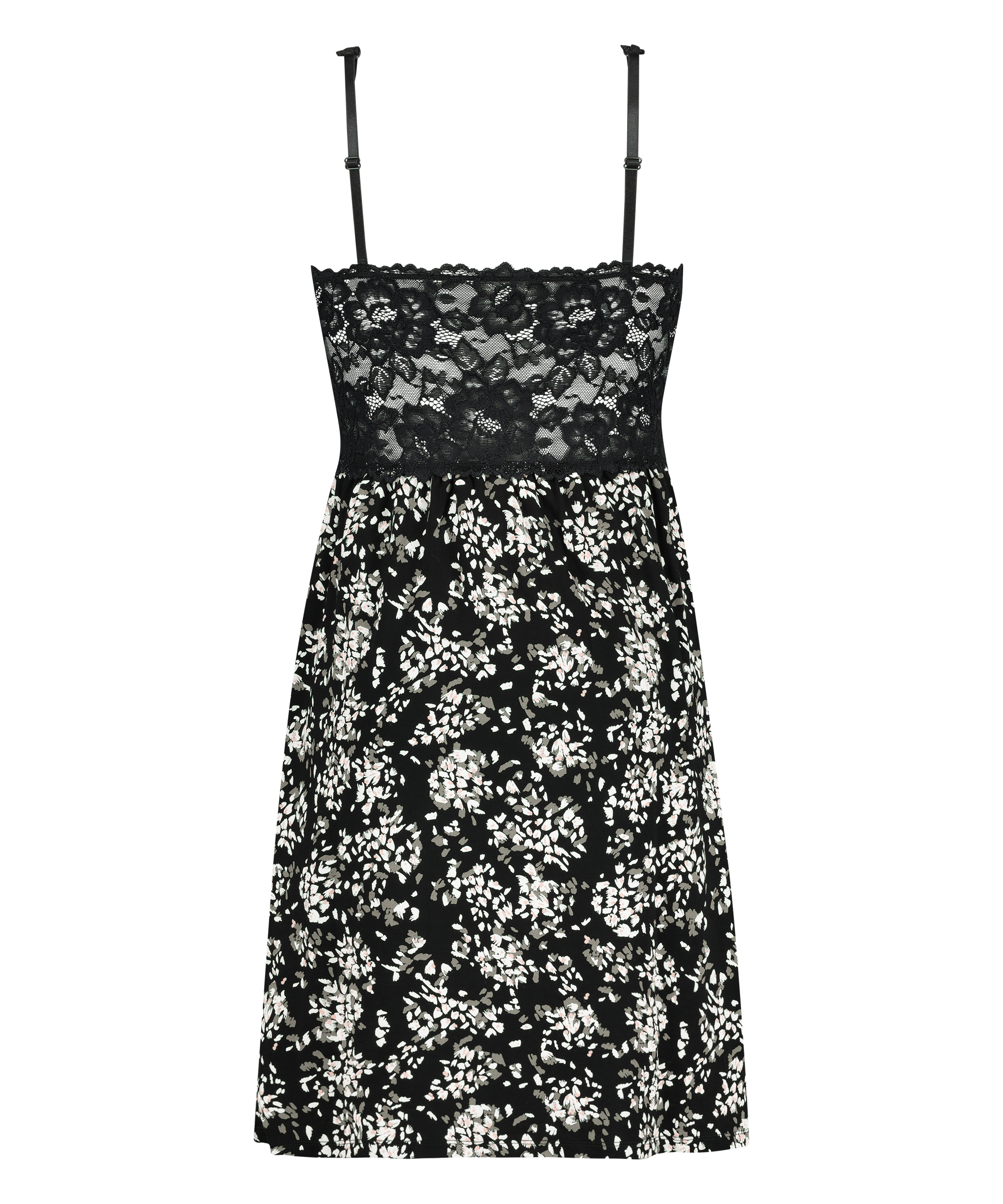 Nora Lace Slip Dress, Black, main