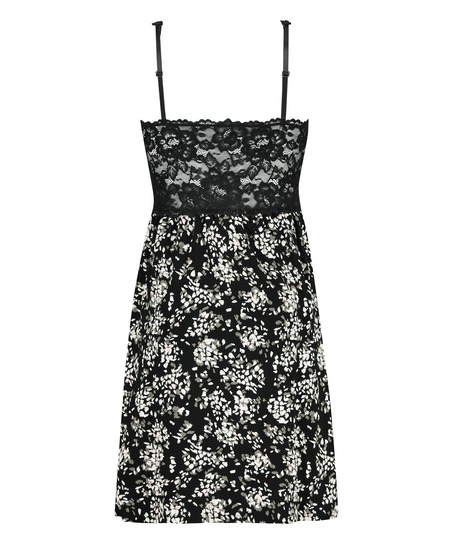 Nora Lace Slip Dress, Black