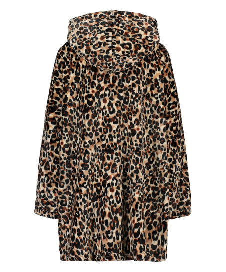 Flannel Fleece Hoodie, Brown