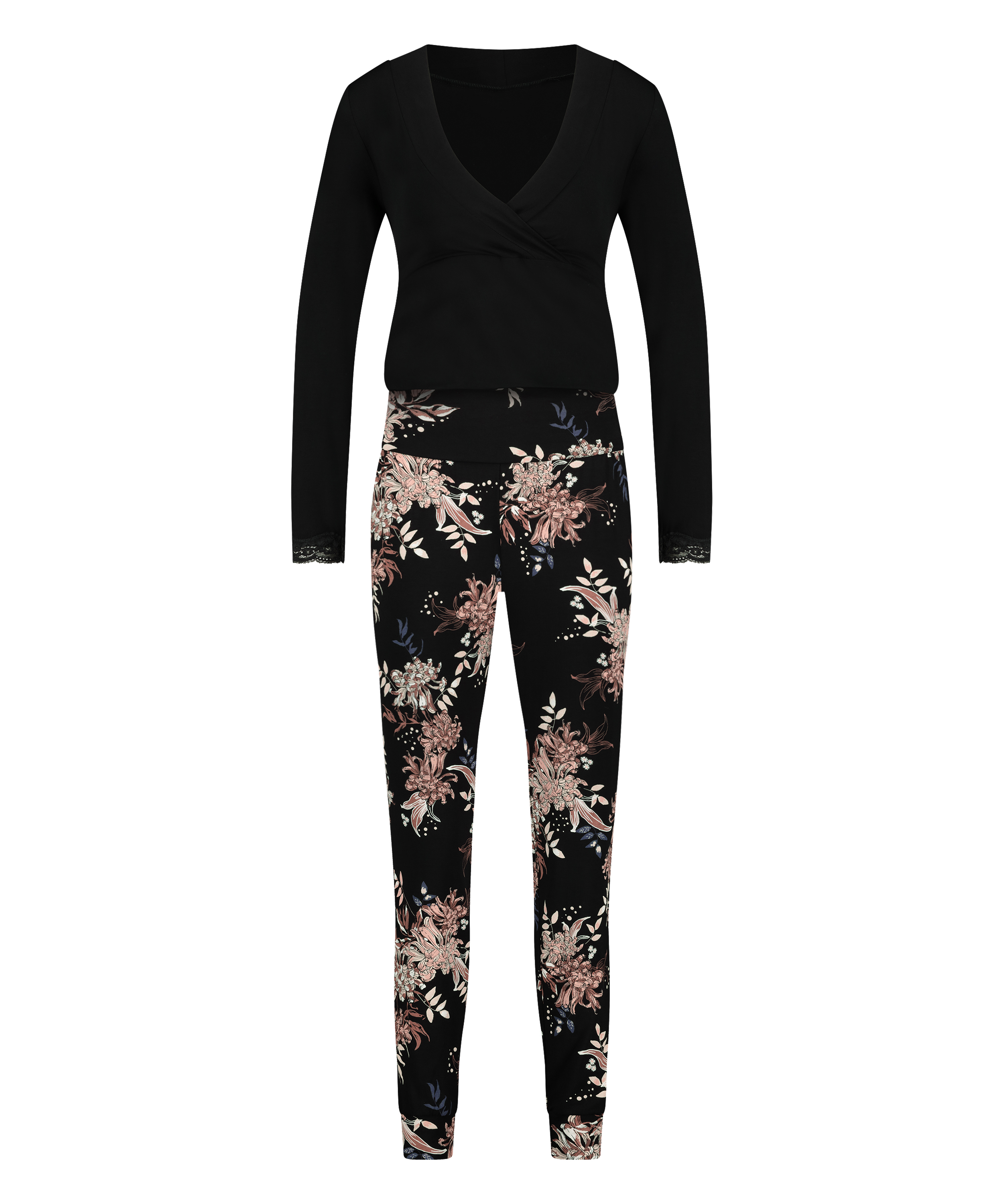 Maternity Nursing Pyjama Set, Black, main