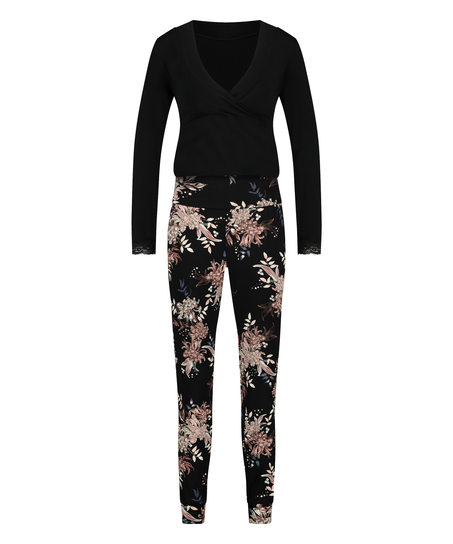 Maternity Nursing Pyjama Set, Black