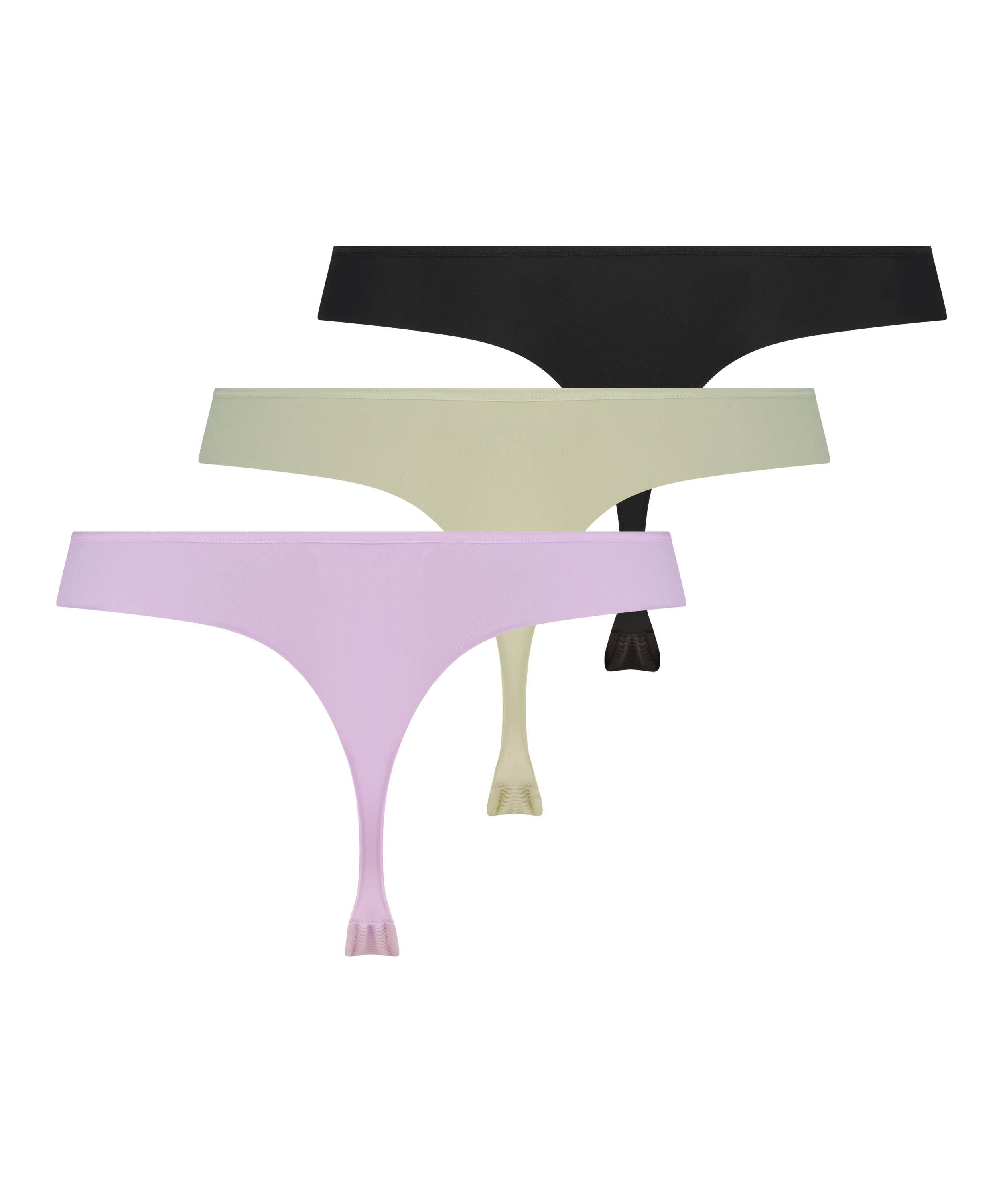 3-Pack Invisible Thong Stripe Mesh, Purple, main